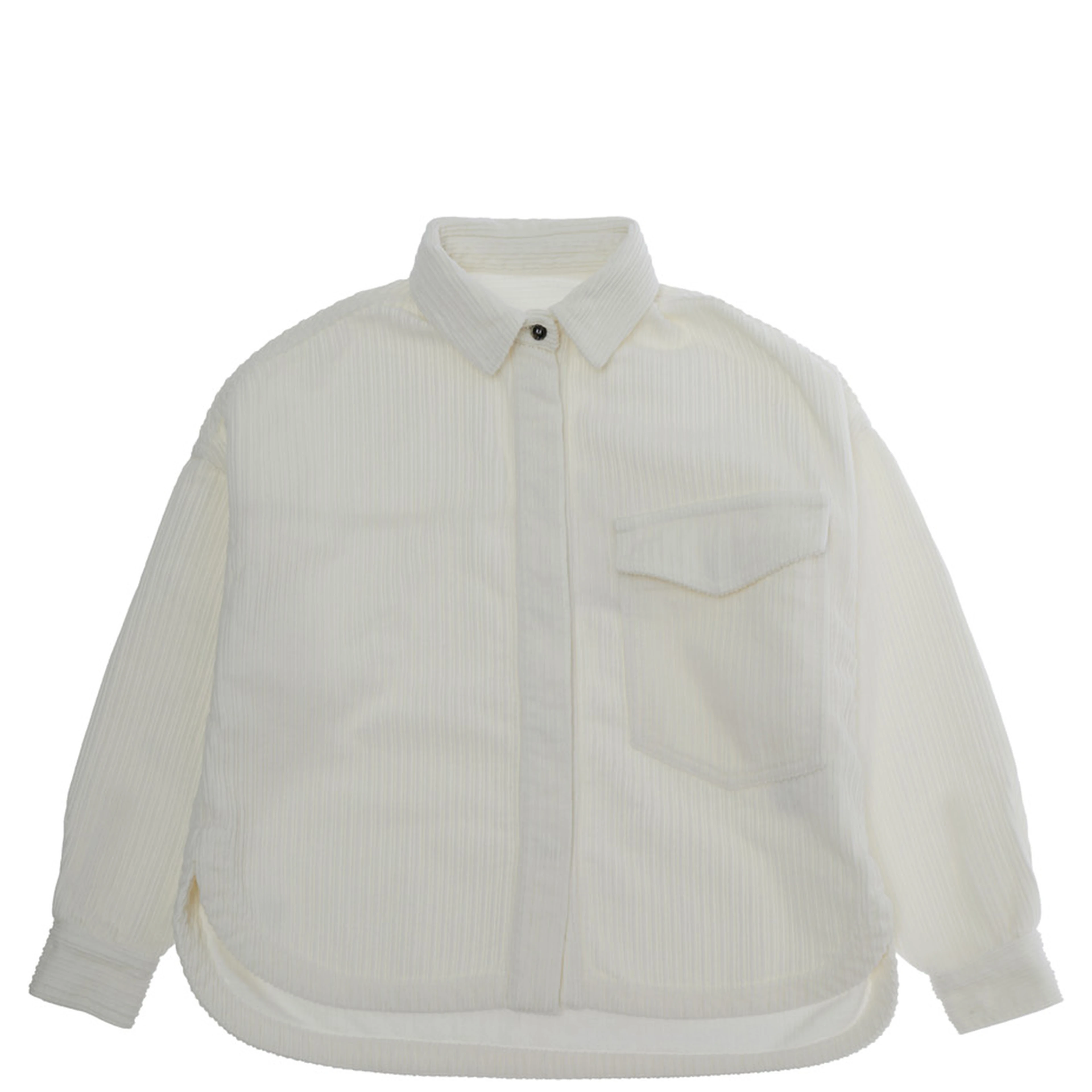 J-ROSA OVER SHIRT with collar and long sleeves in White Cotton Girl