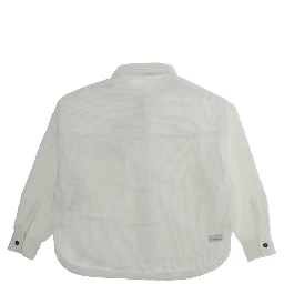J-ROSA OVER SHIRT with collar and long sleeves in White Cotton Girl
