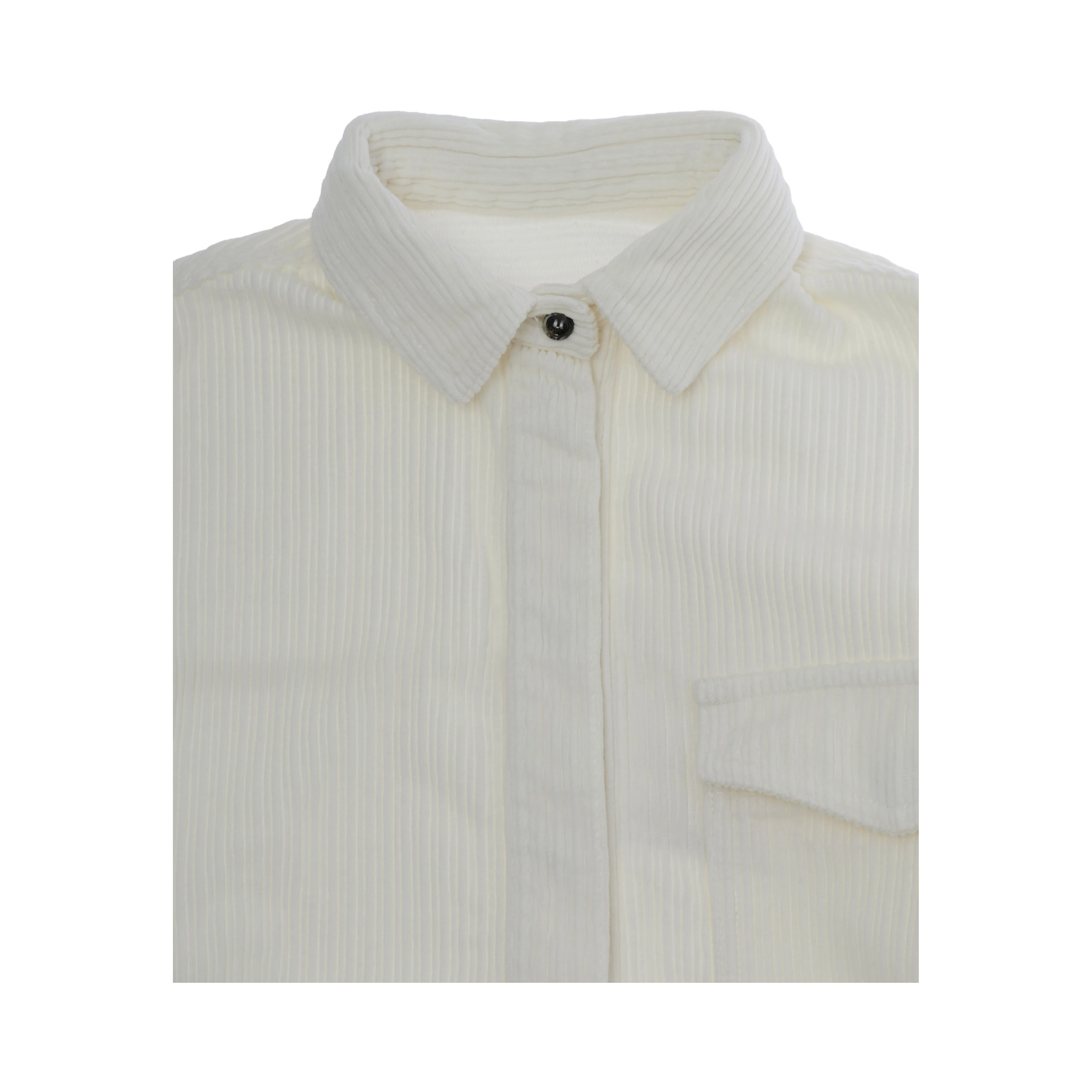 J-ROSA OVER SHIRT with collar and long sleeves in White Cotton Girl