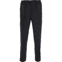 High-waisted Stretch Pants with Pockets Gray Men