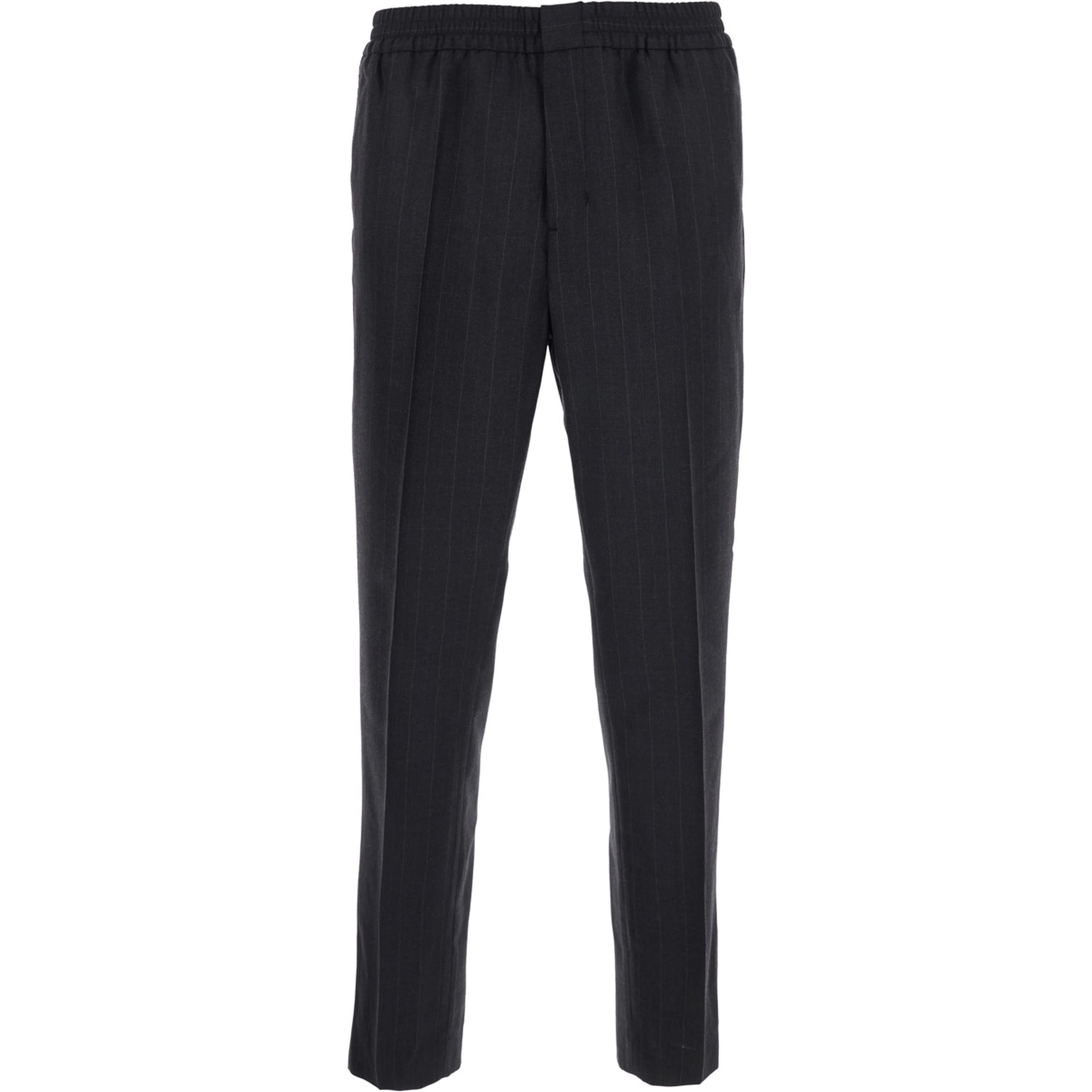 High-waisted Stretch Pants with Pockets Gray Men