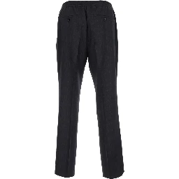 High-waisted Stretch Pants with Pockets Gray Men
