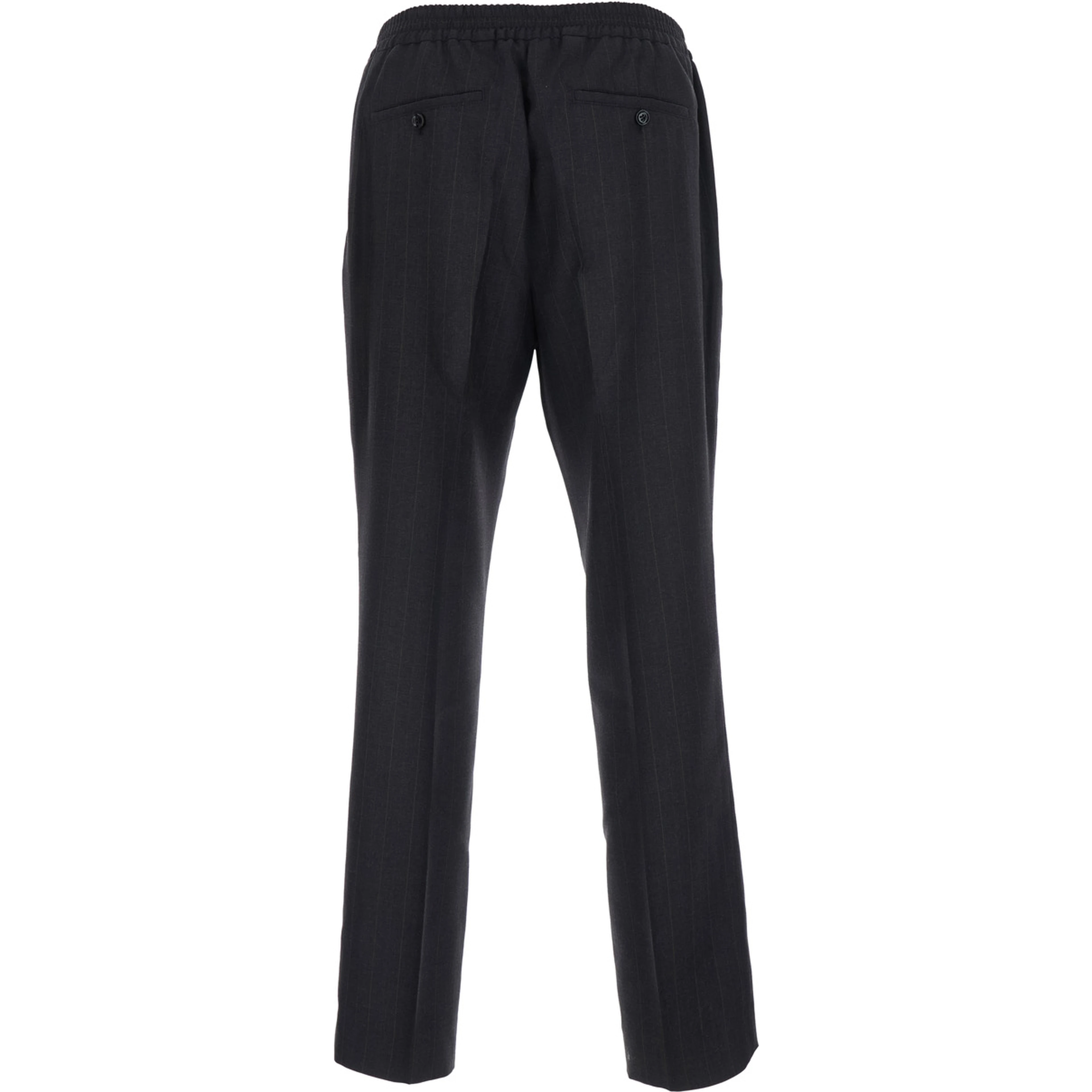 High-waisted Stretch Pants with Pockets Gray Men