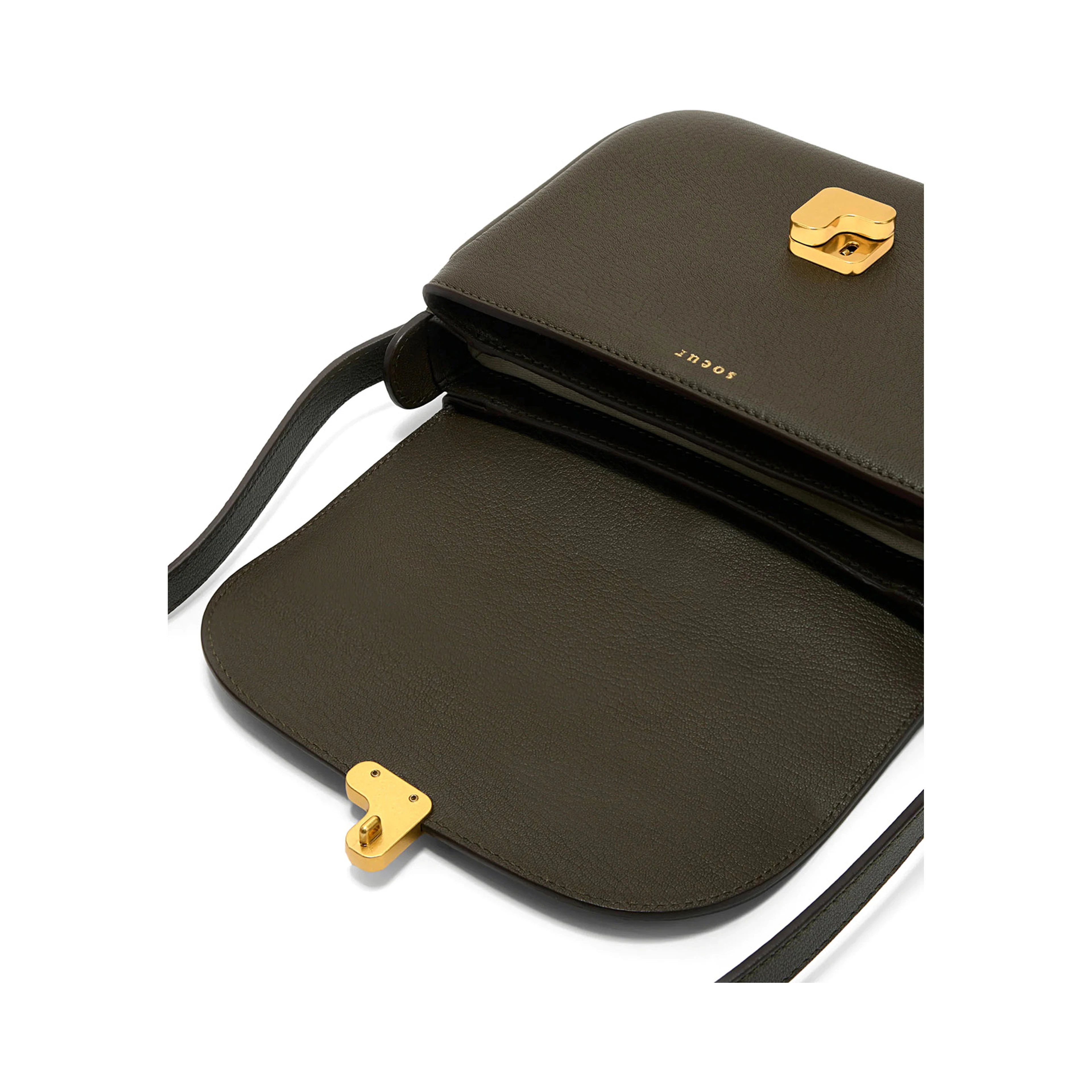 BELLISSIMA MINI with elegant leather details Green woman