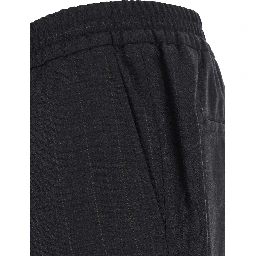 High-waisted Stretch Pants with Pockets Gray Men