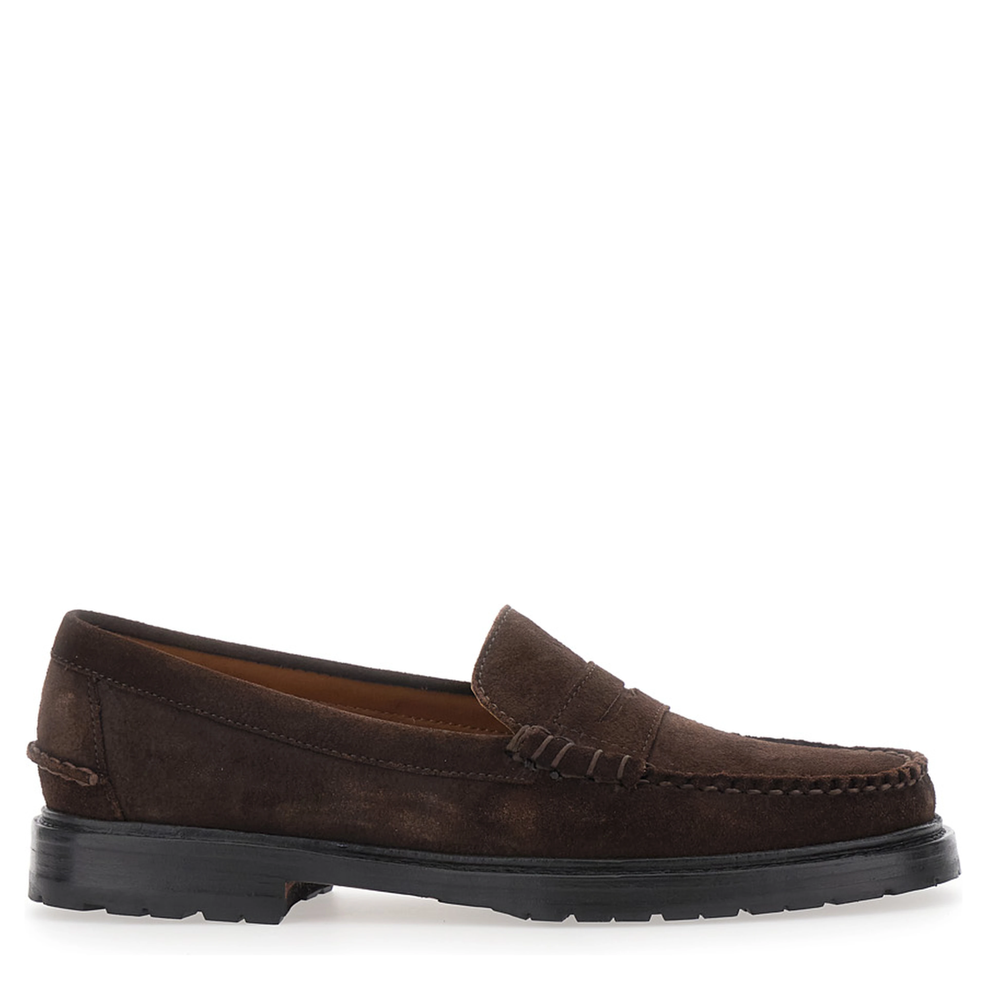 Dawson RRS Suede Loafers with Brown Rubber Sole for Men