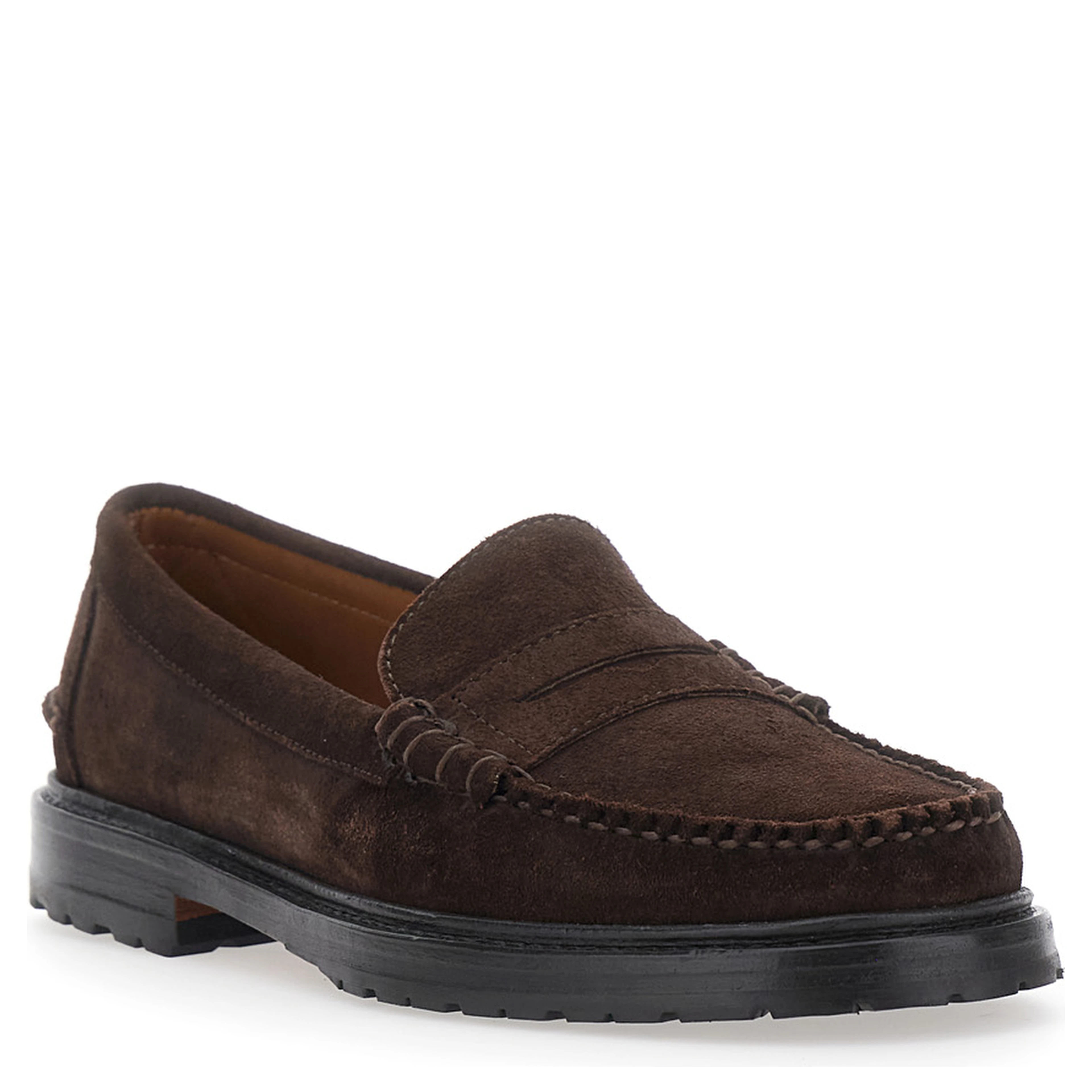 Dawson RRS Suede Loafers with Brown Rubber Sole for Men
