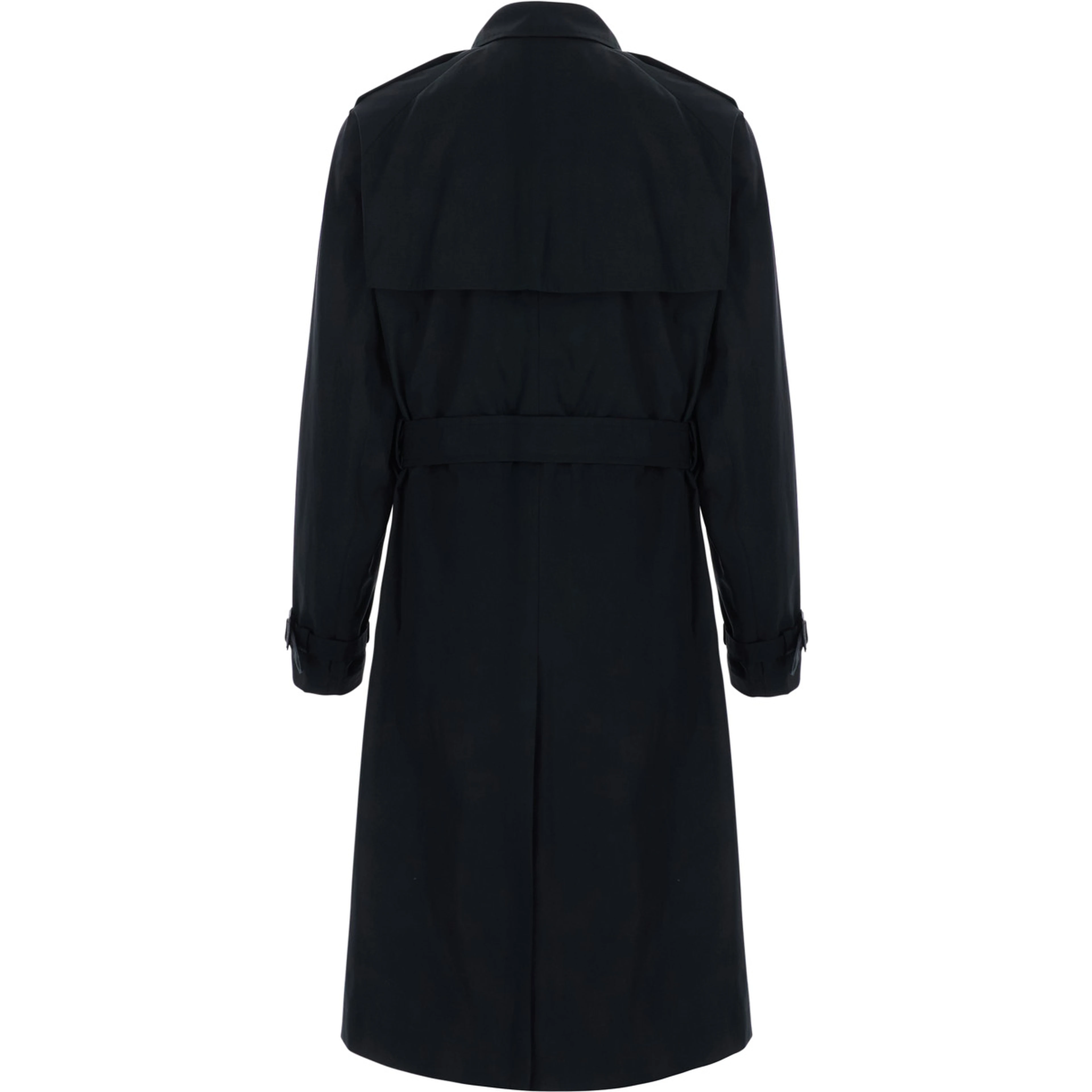 Jared Black Trench with front belt and classic collar in cotton for men