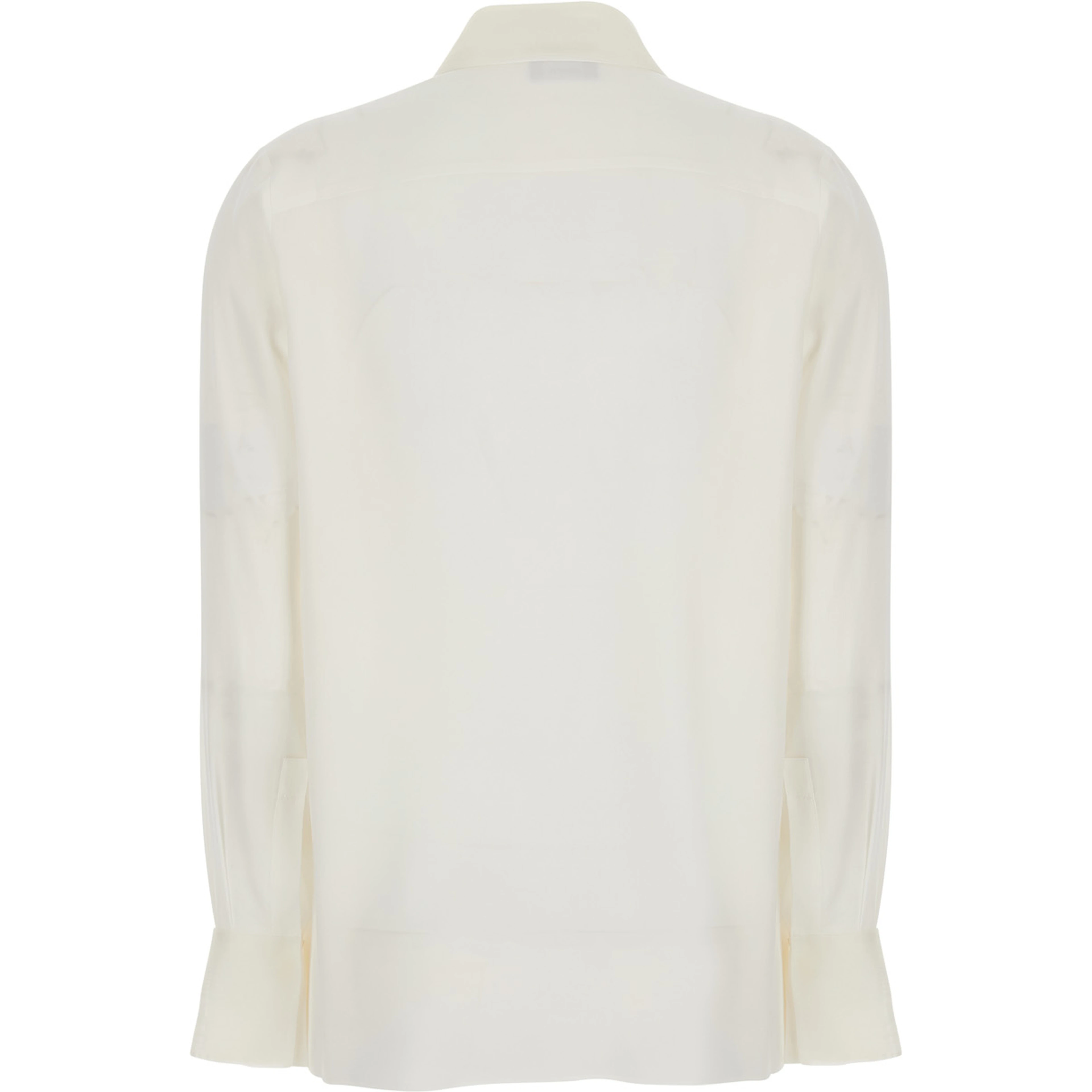 Shirt ANICE with classic collar and long sleeves in white cotton for women