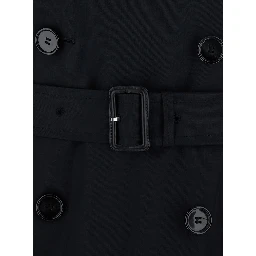 Jared Black Trench with front belt and classic collar in cotton for men