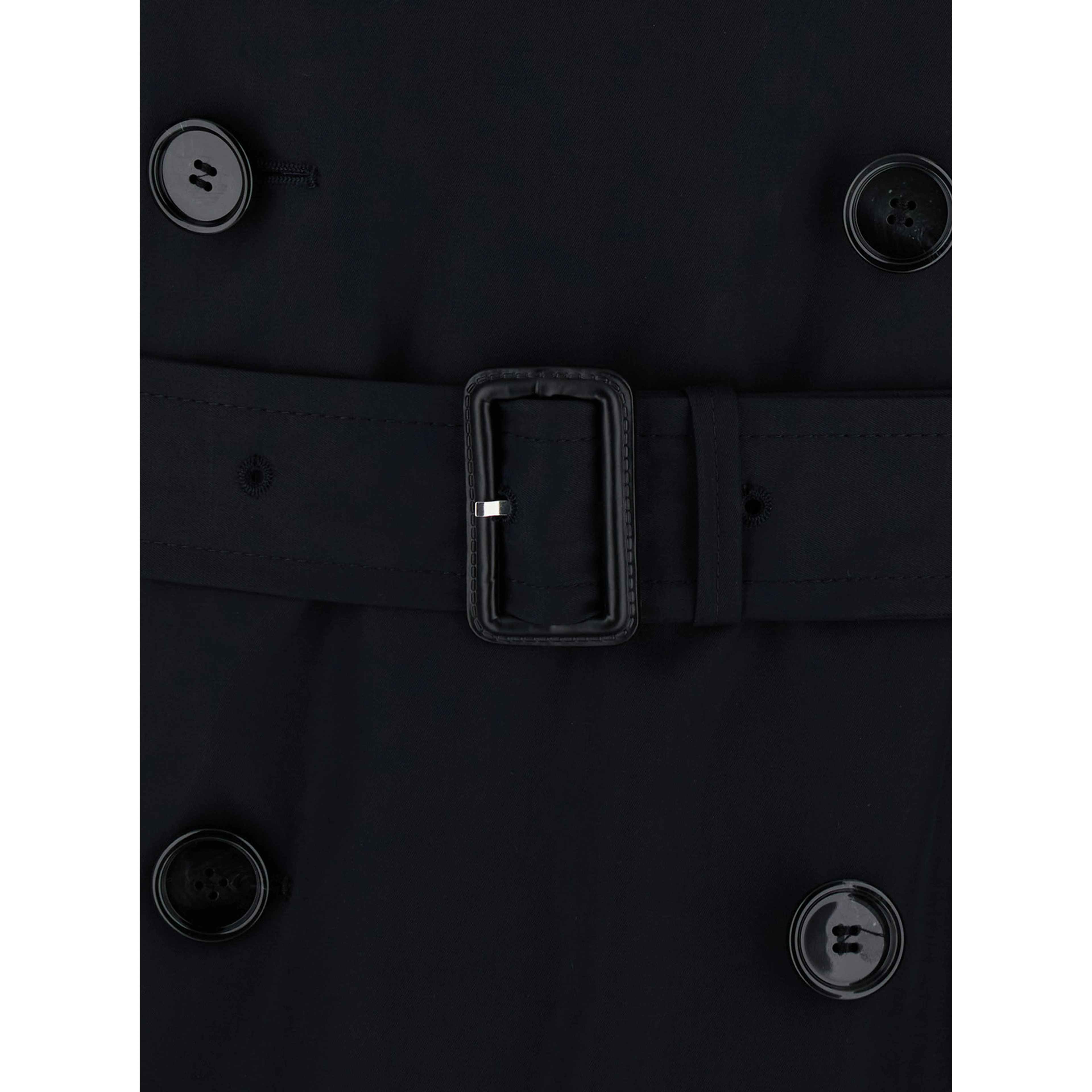 Jared Black Trench with front belt and classic collar in cotton for men
