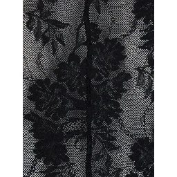 Black Catsuit with Long Sleeves in Stretch Lace and Power Mesh
