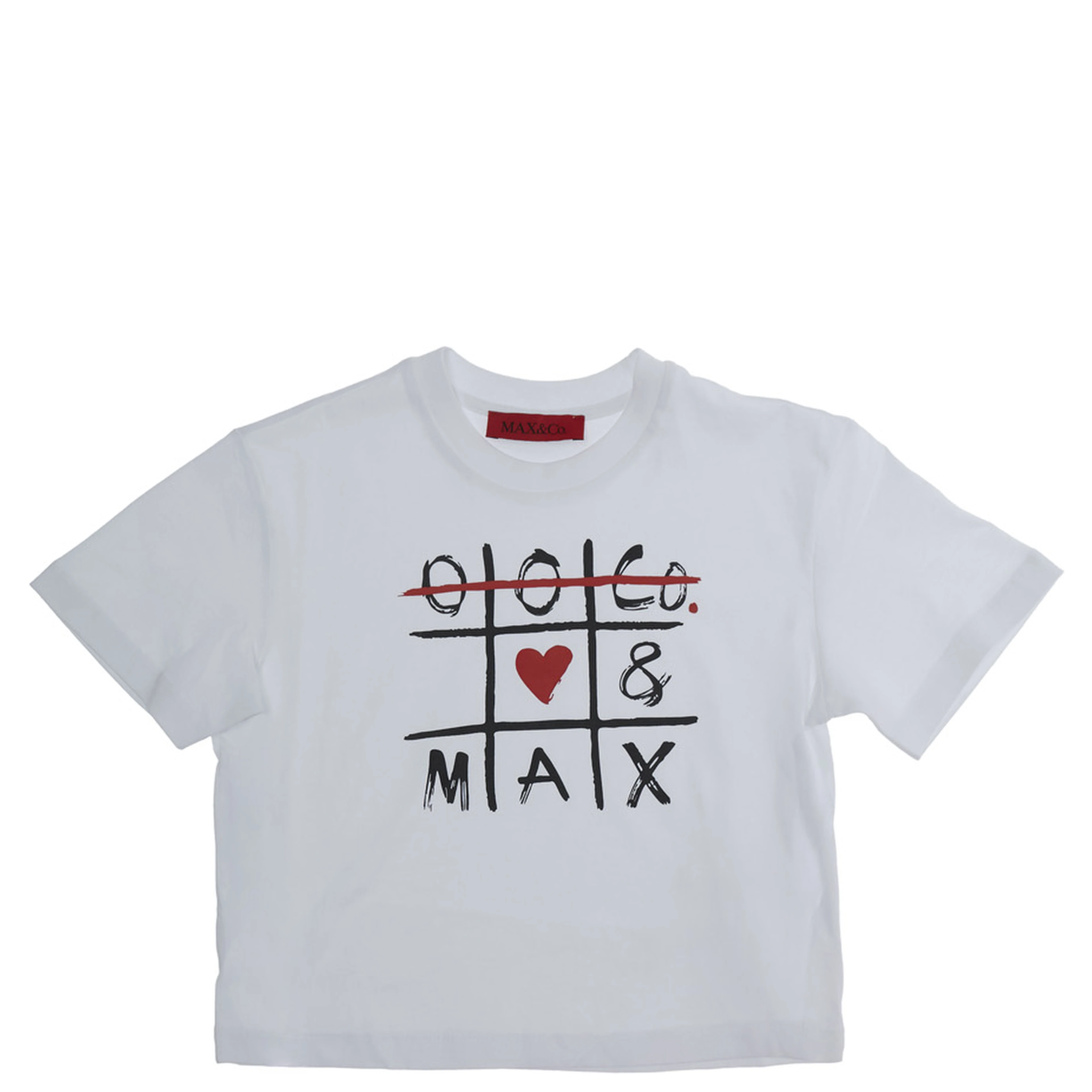 T-shirt with round neck and short sleeves in White Cotton Girl