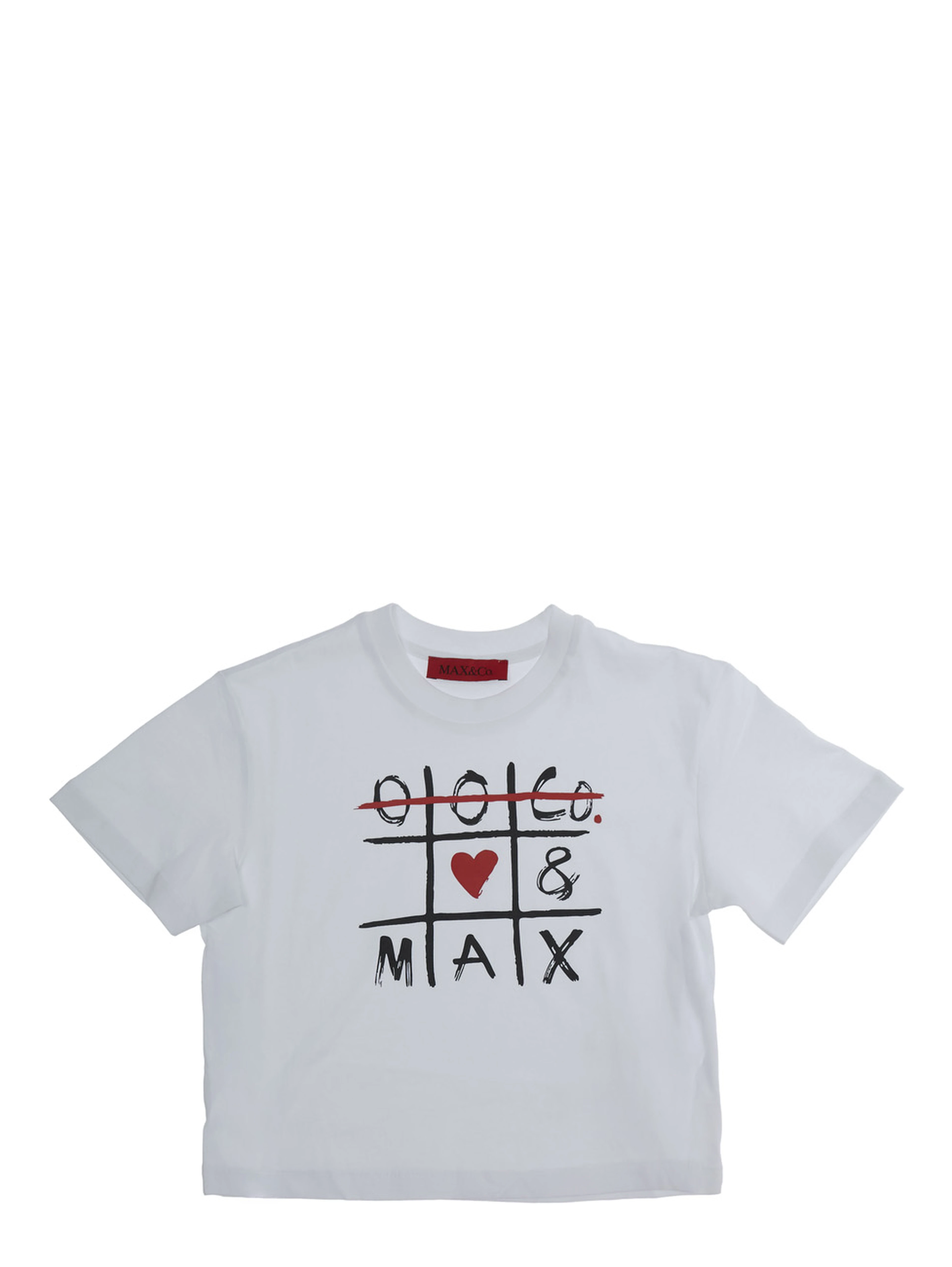 T-shirt with round neck and short sleeves in White Cotton Girl