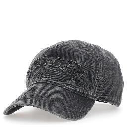 Hat JOURNEY with golden patch and gray cotton unisex