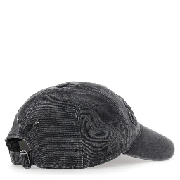Hat JOURNEY with golden patch and gray cotton unisex