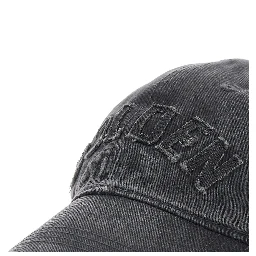 Hat JOURNEY with golden patch and gray cotton unisex