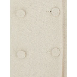 Double-breasted coat in white tech fabric for women