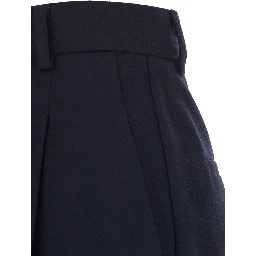 Blue Pleated Trousers