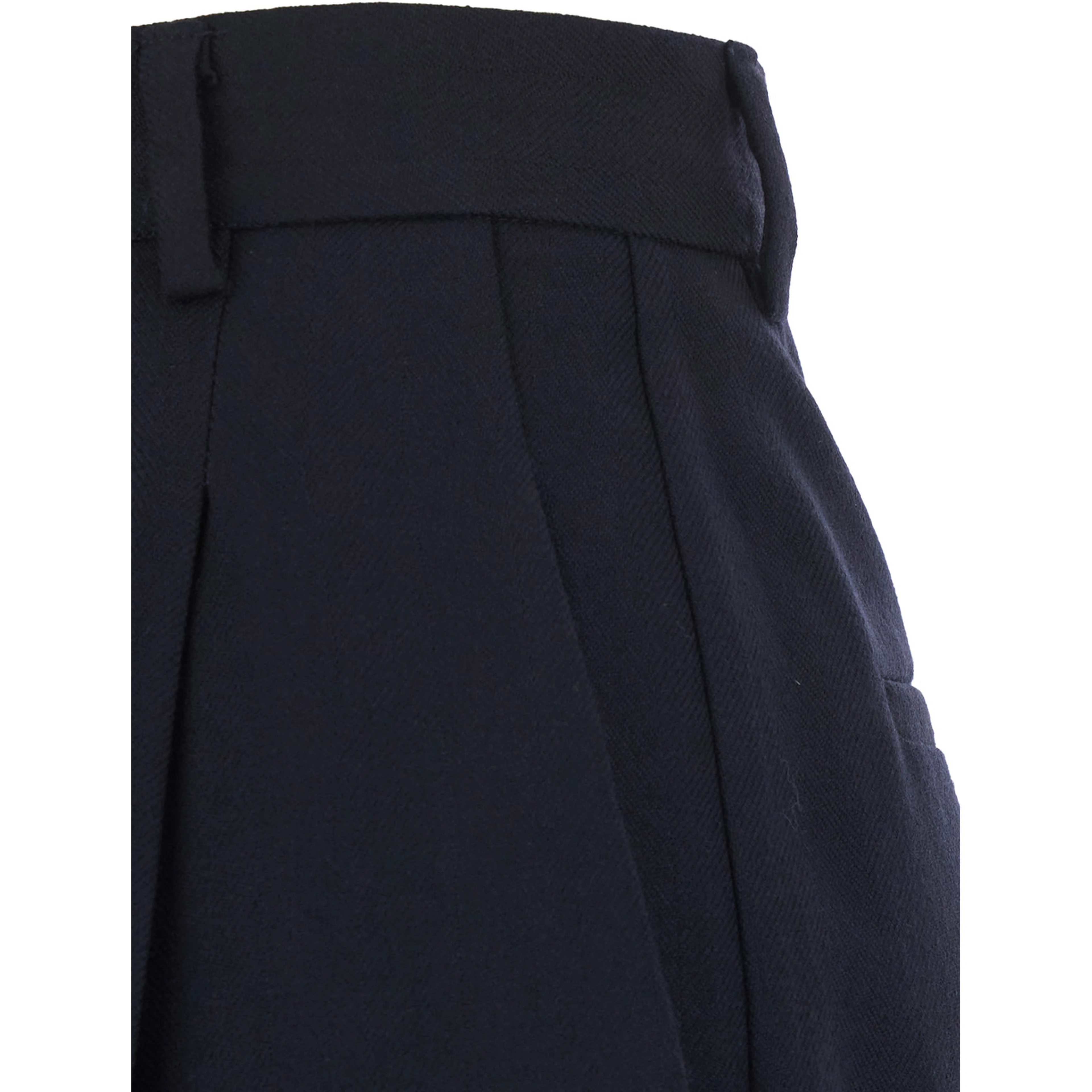 Blue Pleated Trousers