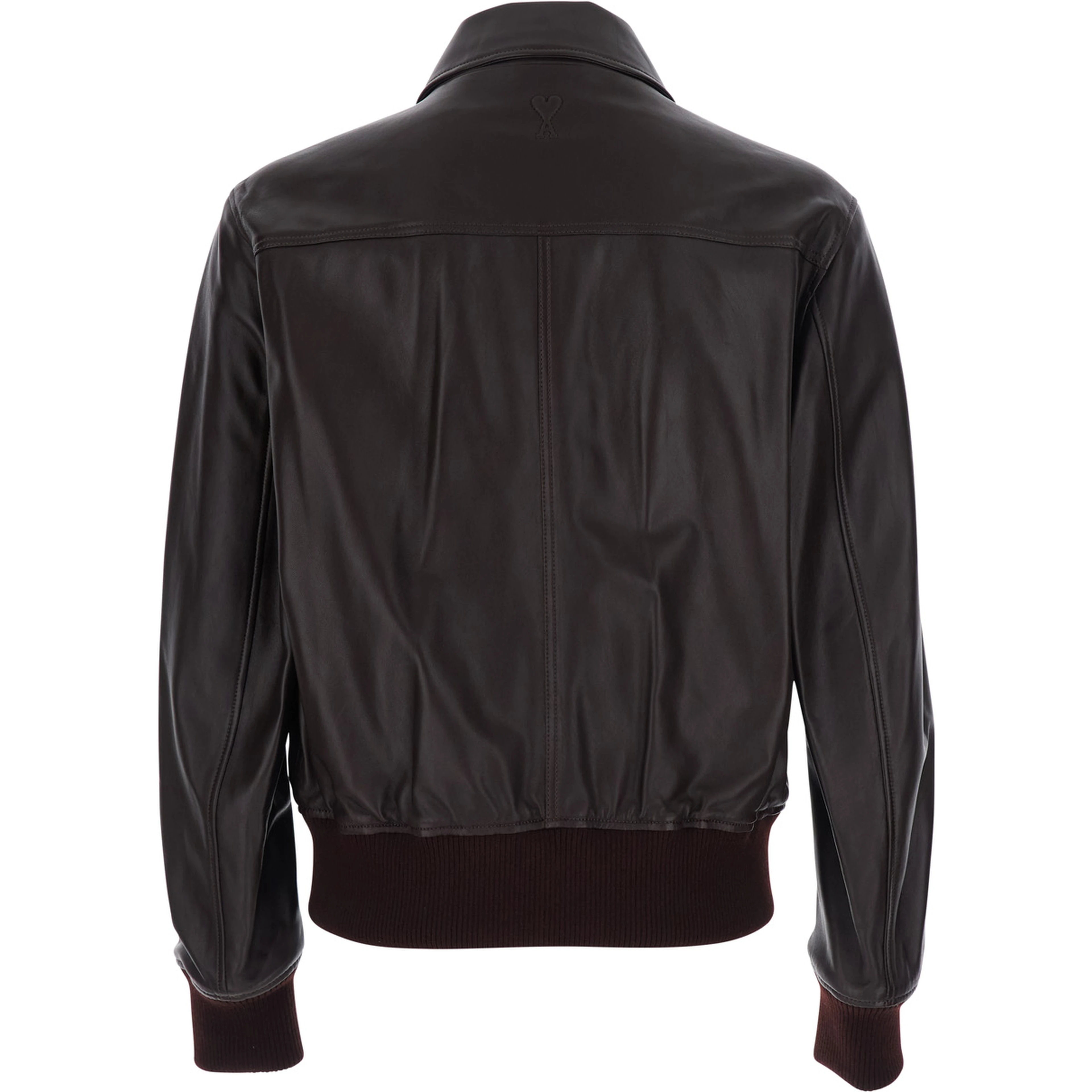 ZIPPED JACKET with high collar and long sleeves in Tech Fabric Brown Men