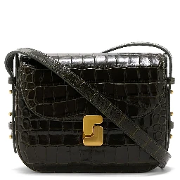 BELLISSIMA MINI is a green leather crossbody bag for women