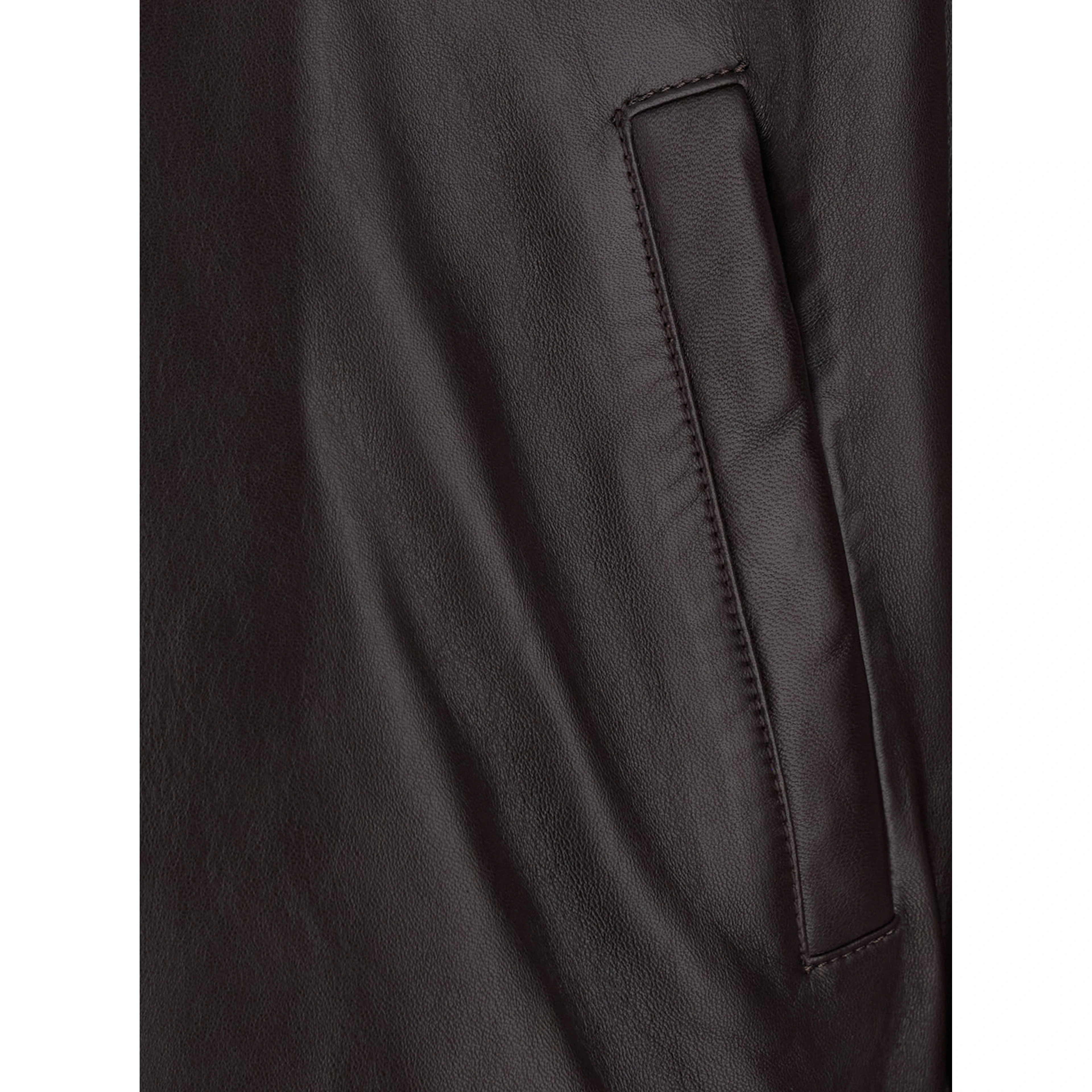 ZIPPED JACKET with high collar and long sleeves in Tech Fabric Brown Men