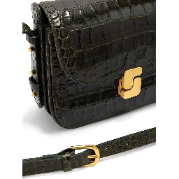 BELLISSIMA MINI is a green leather crossbody bag for women