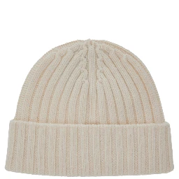 Beige unisex knitted hat in viscose wool Tech Fabric and cashmere