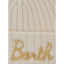 Beige unisex knitted hat in viscose wool Tech Fabric and cashmere