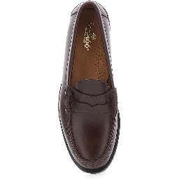 Loafers FERRARA in smooth leather with brown rubber sole for men