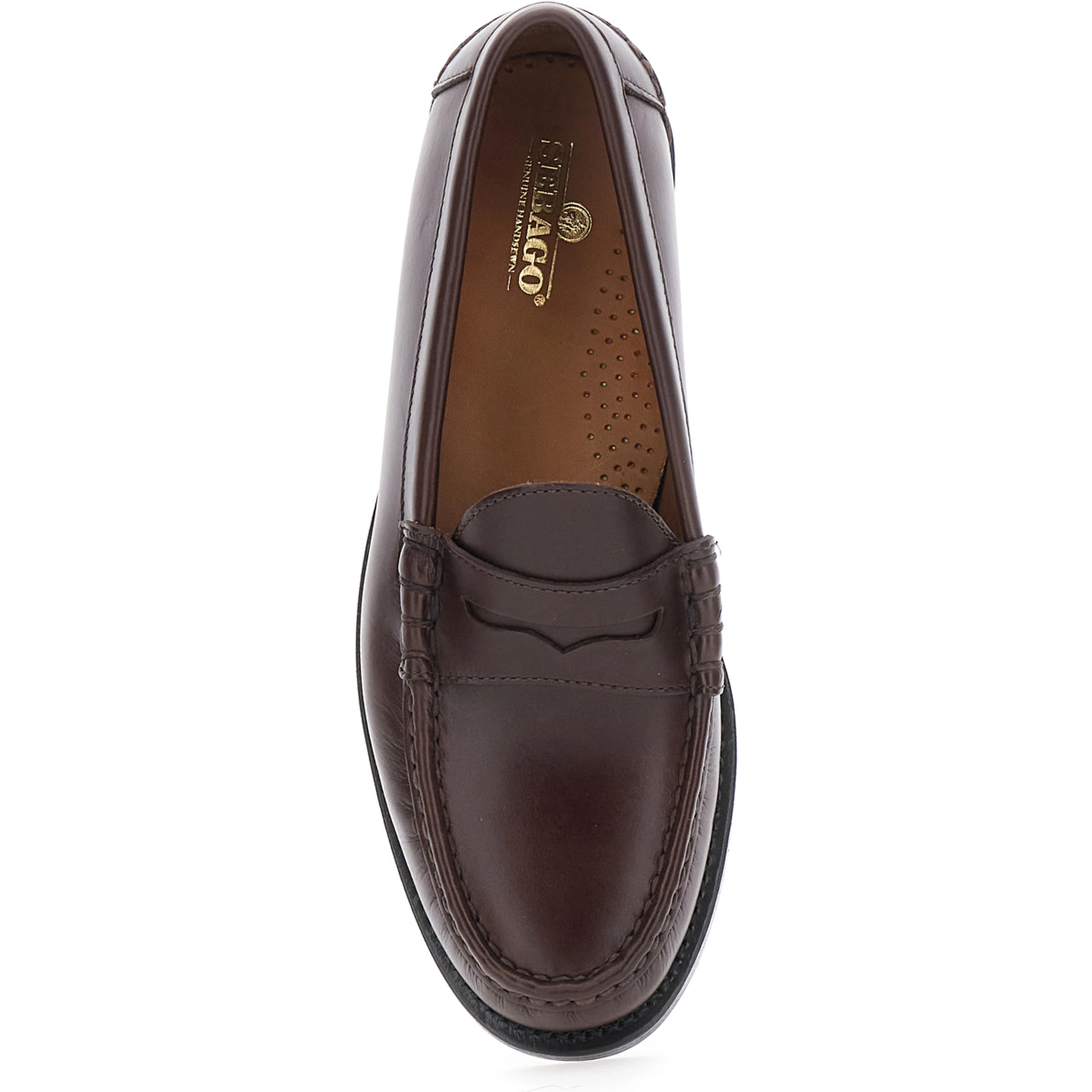 Loafers FERRARA in smooth leather with brown rubber sole for men