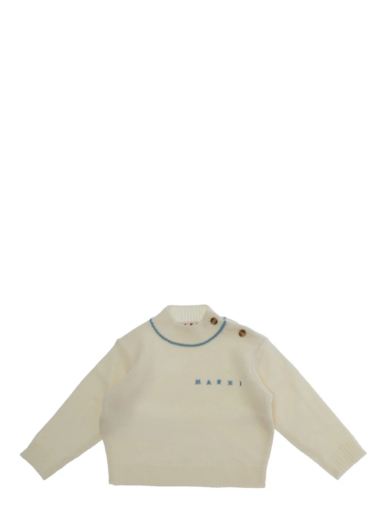 M01875M00X8MK199B0M116 Sweater with V-neck and long sleeves in Wool and Cashmere white for Boy