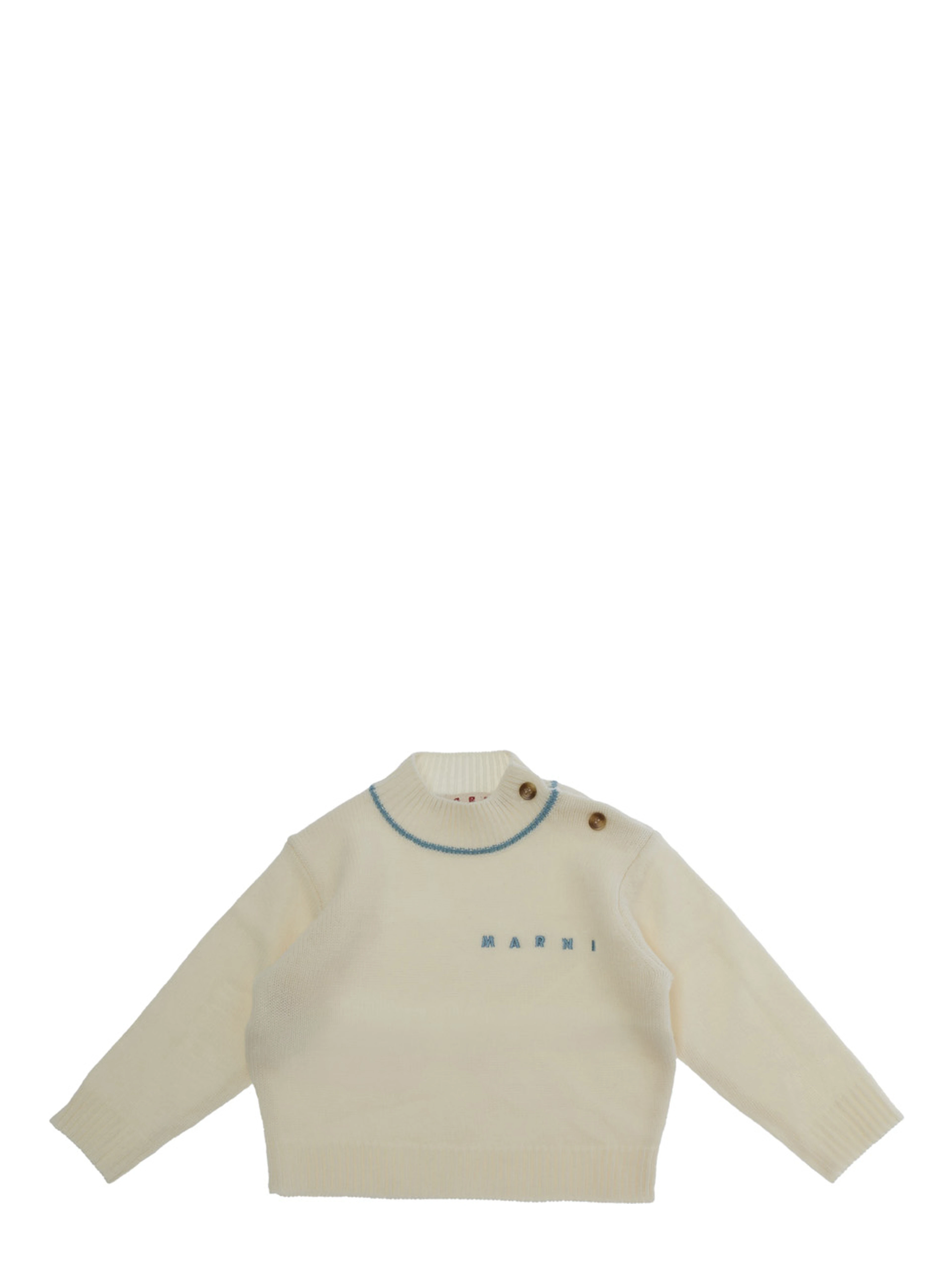 M01875M00X8MK199B0M116 Sweater with V-neck and long sleeves in Wool and Cashmere white for Boy