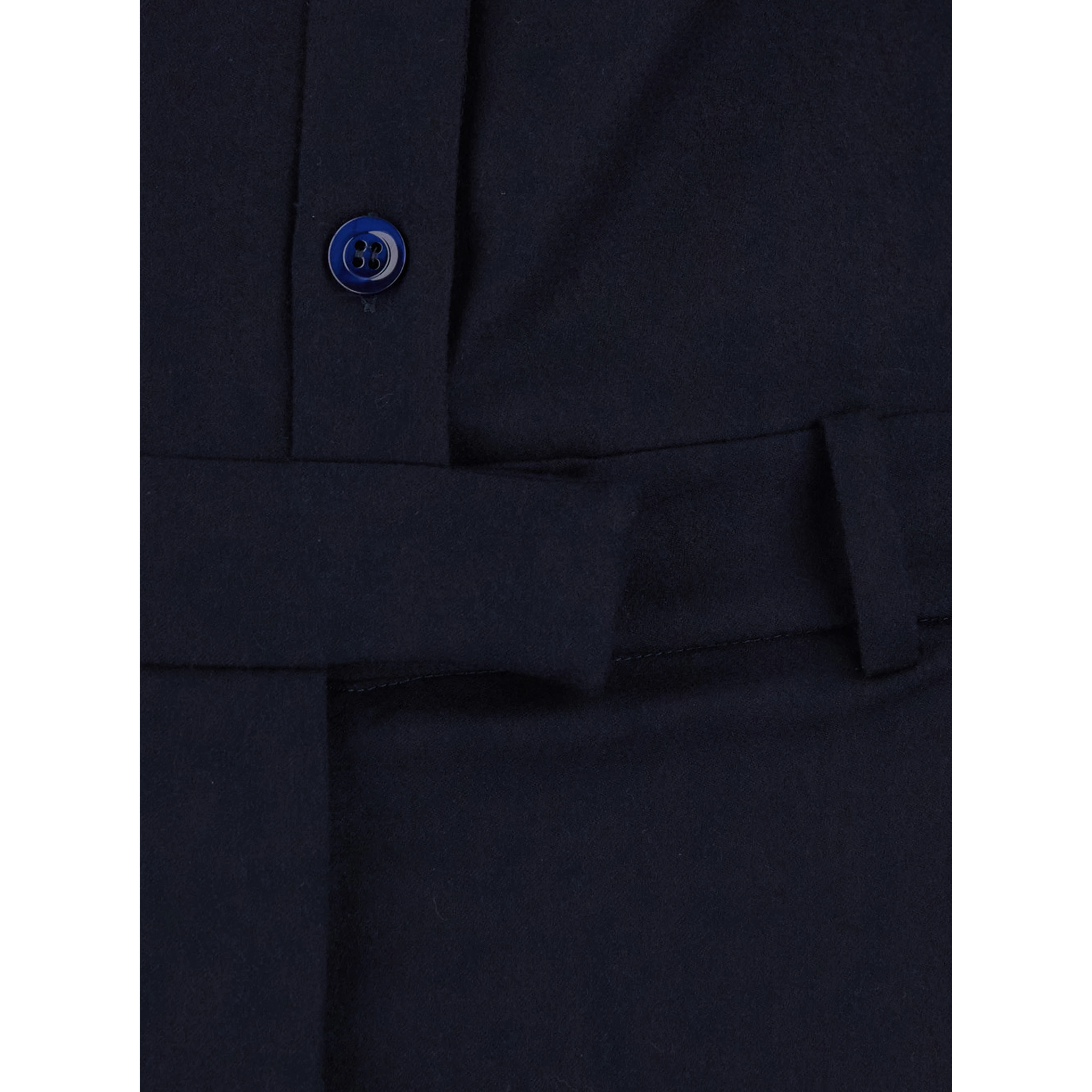 Blue Jumpsuit with Classic Collar and Button Closure in Fabric for Women