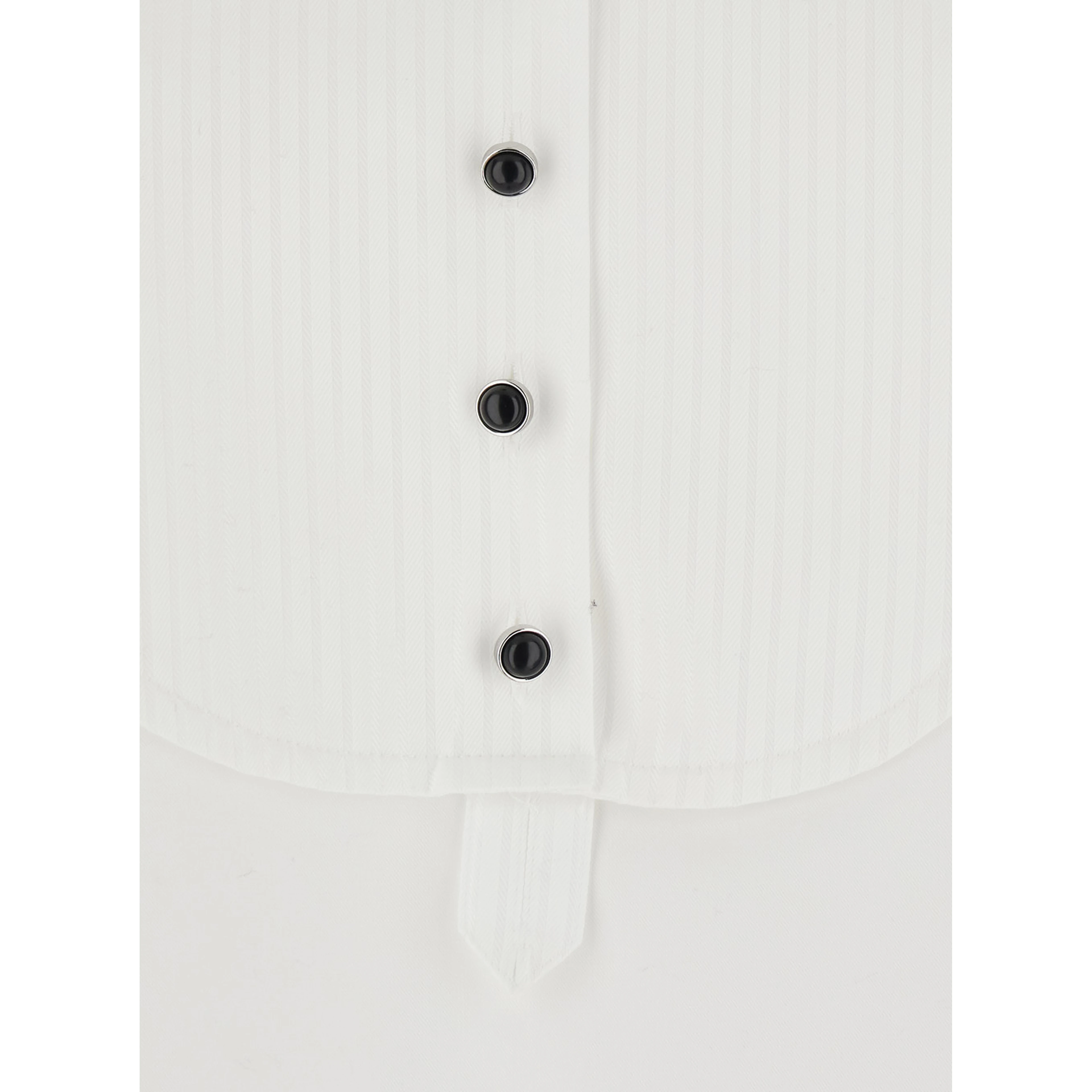 White Cotton Long Sleeve Collar Blouse for Women