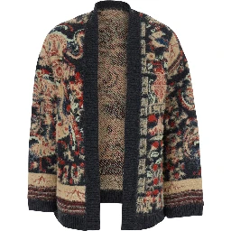 DOUBTLESS Cardigan in mohair with V-neck and long sleeves in multicolor for women