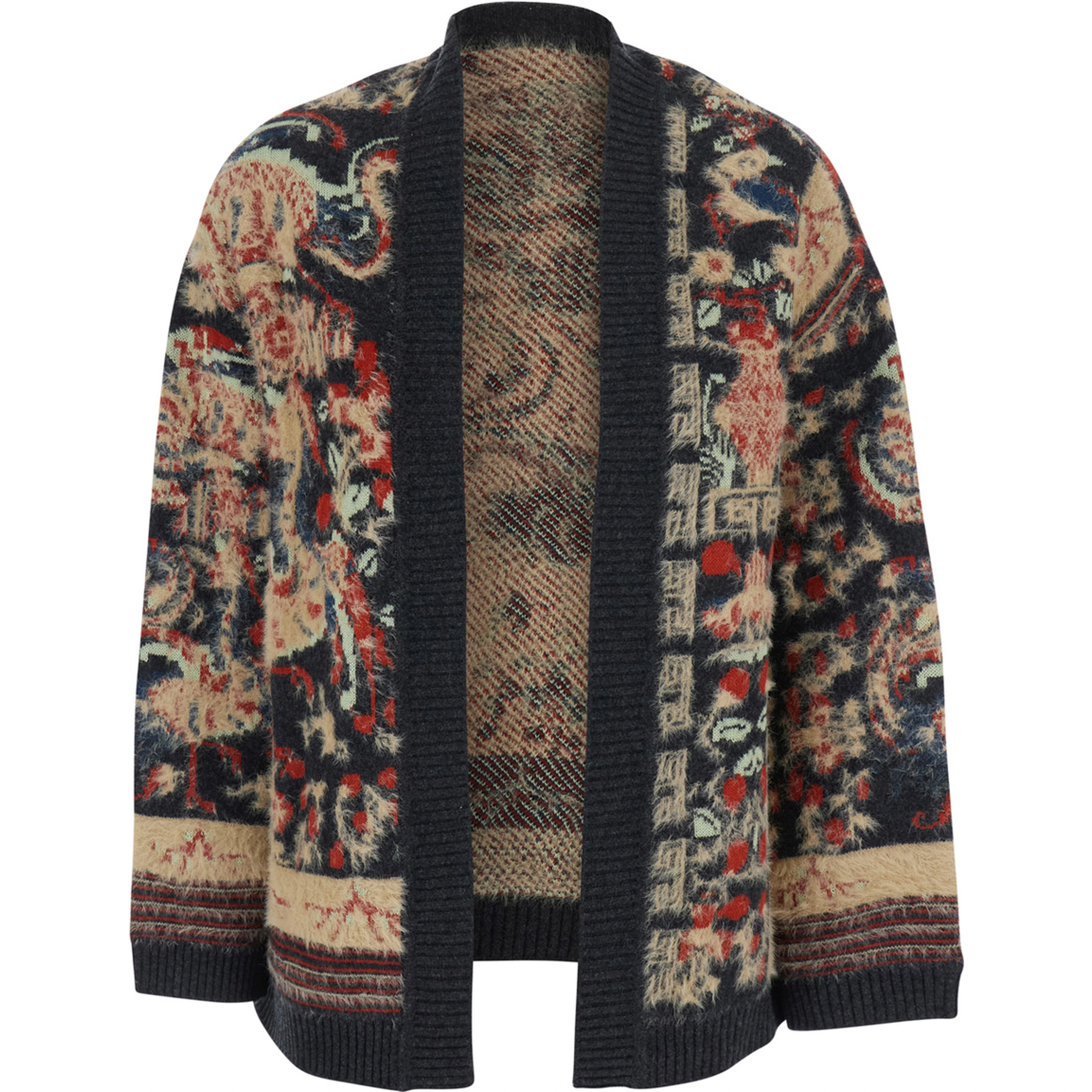 DOUBTLESS Cardigan in mohair with V-neck and long sleeves in multicolor for women