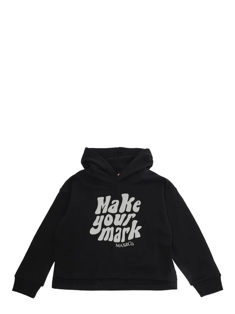 Sweatshirt with round neck and long sleeves in Black Cotton for Girl