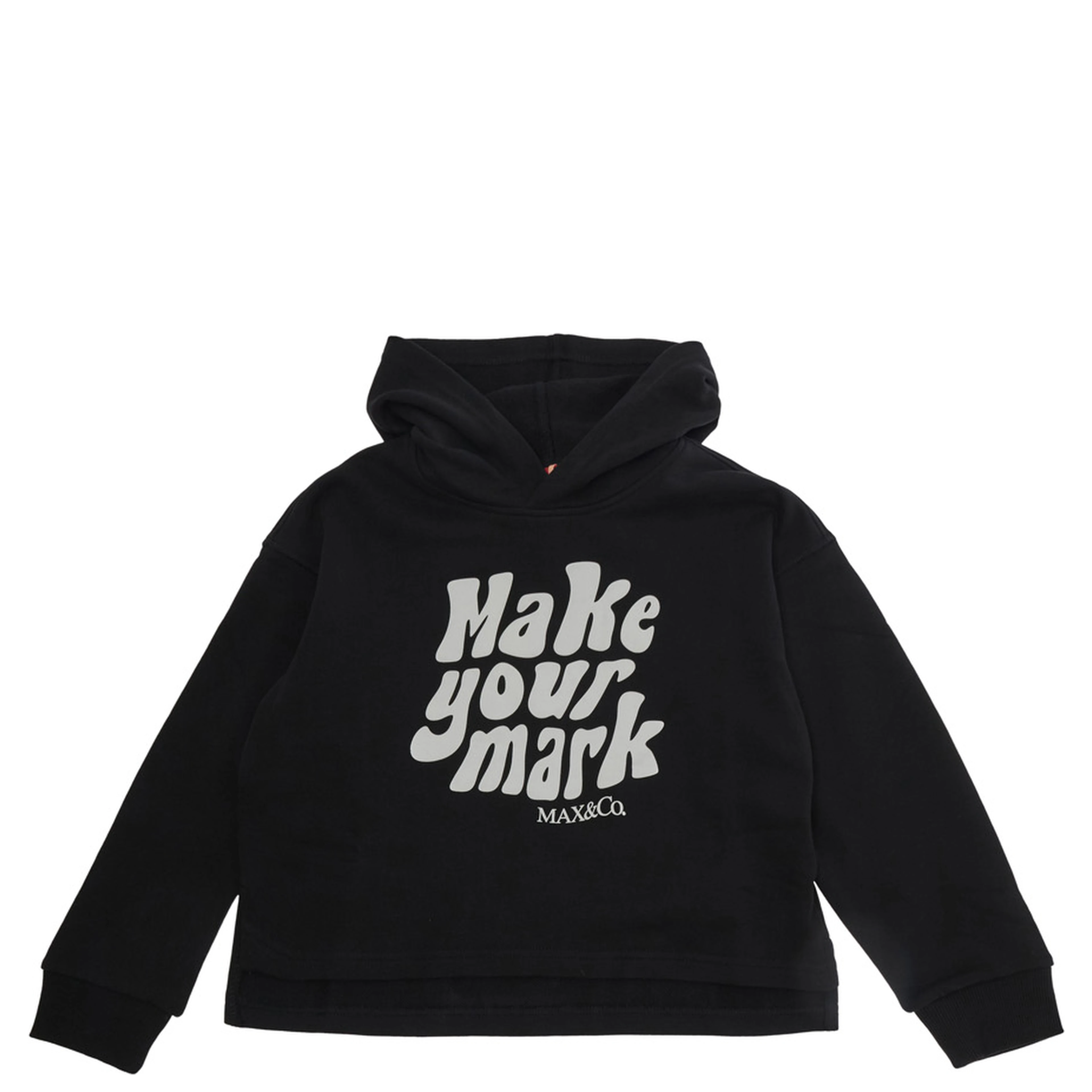 Sweatshirt with round neck and long sleeves in Black Cotton for Girl