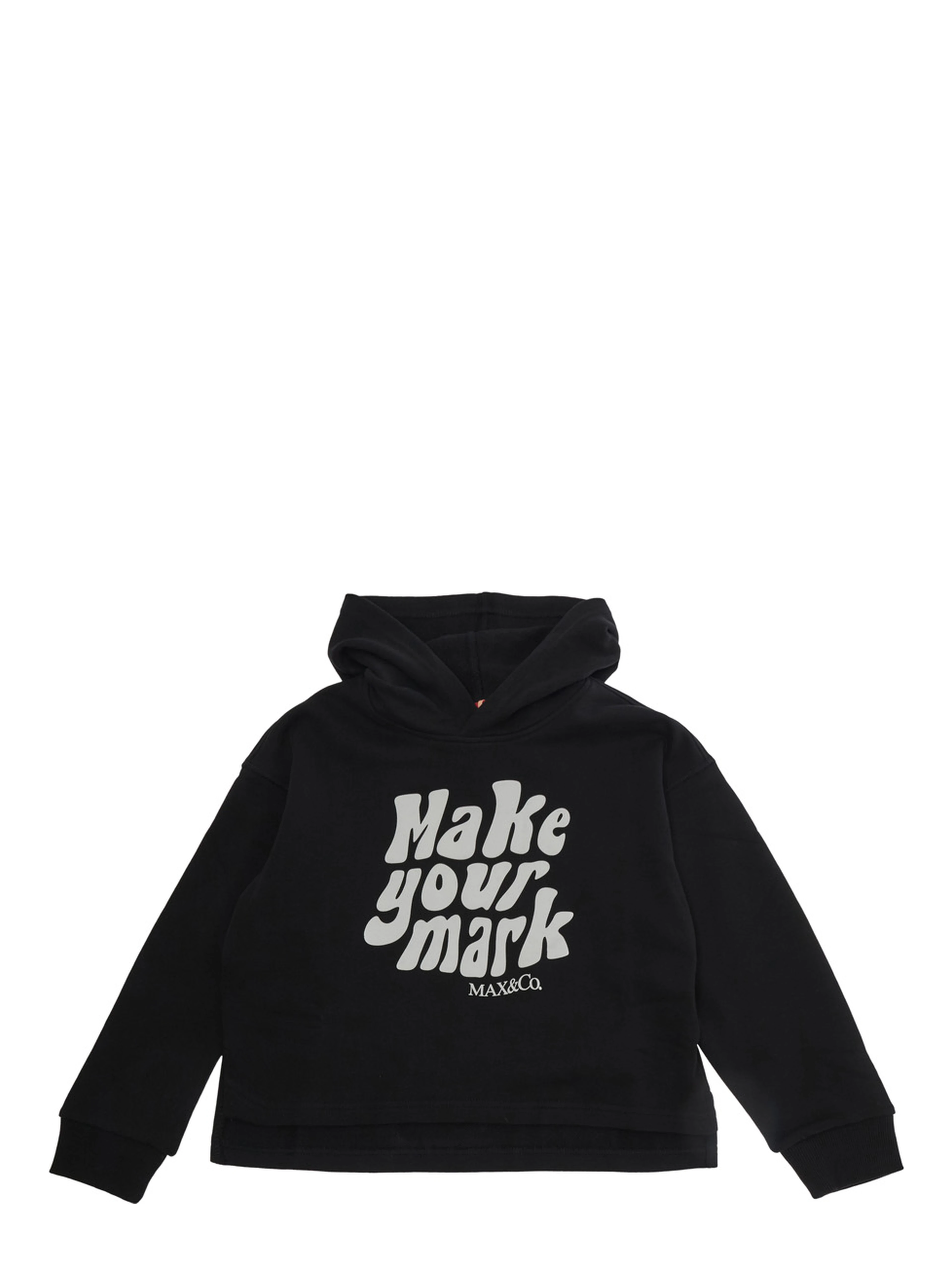 Sweatshirt with round neck and long sleeves in Black Cotton for Girl