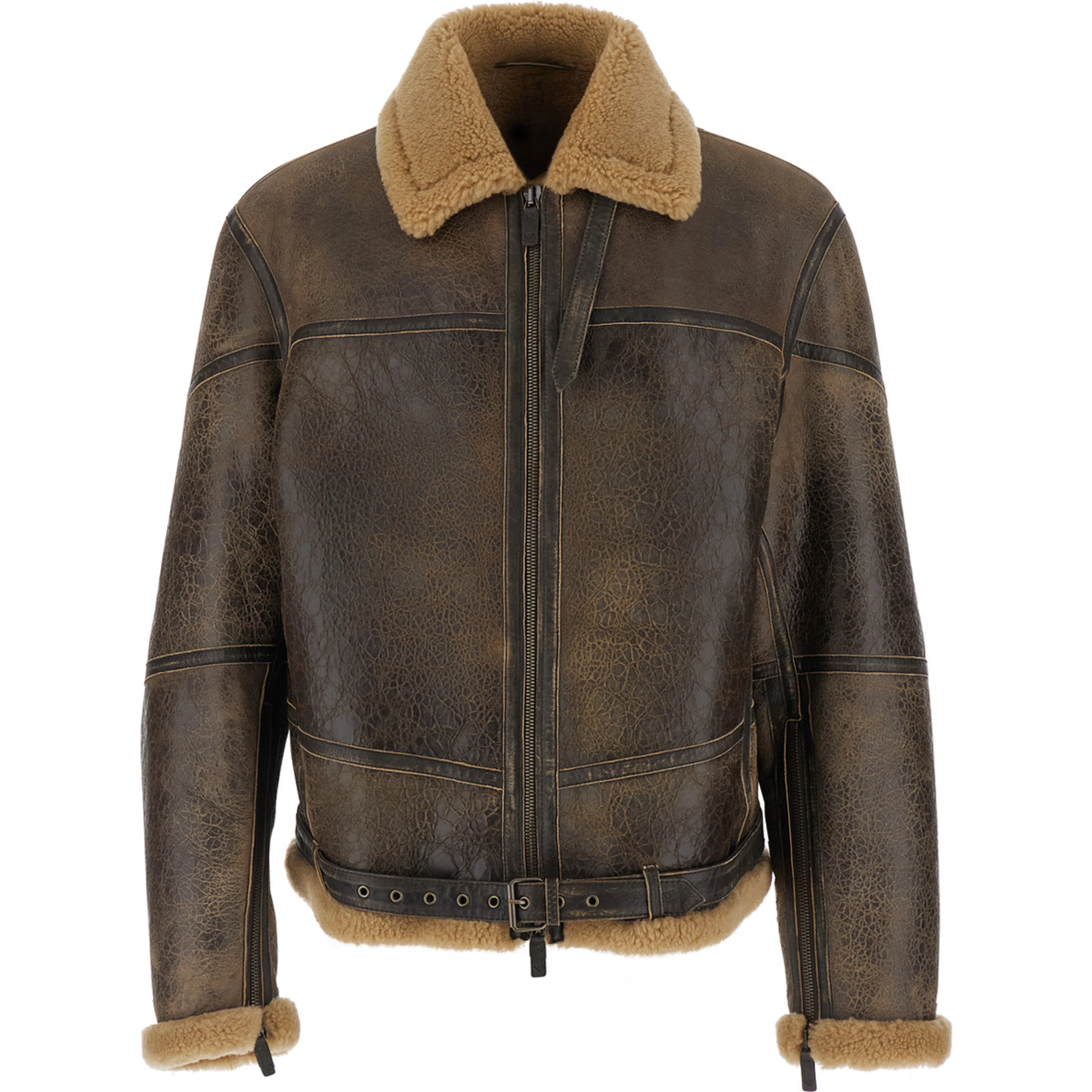 BLOUSON JACLET with beige shearling for men