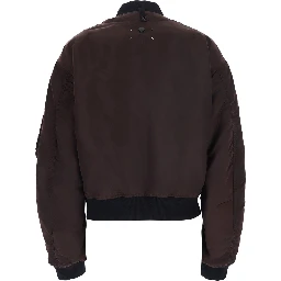 Brown Jacket with Reversible Design and Pocket on the Sleeve in Tech Fabric Women