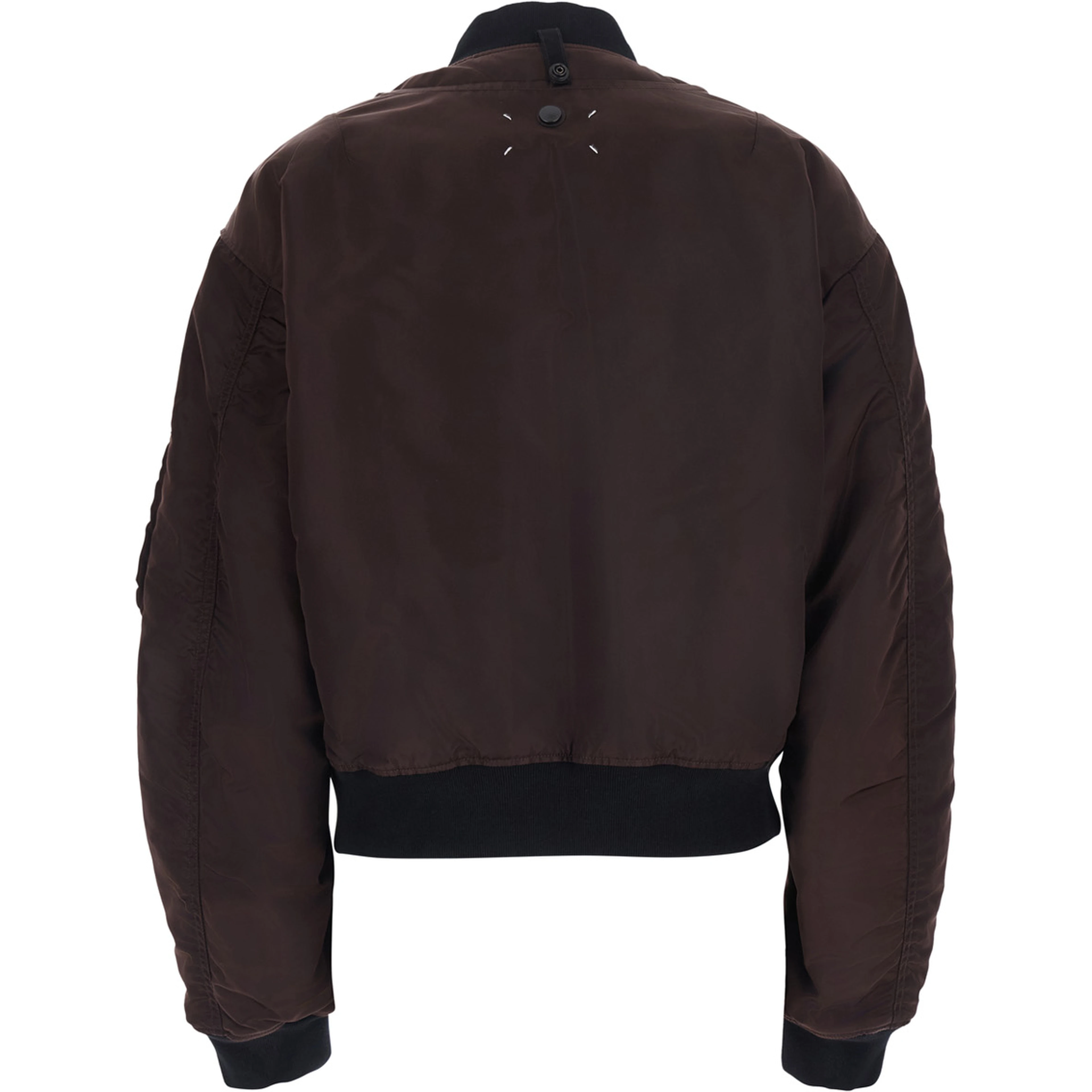 Brown Jacket with Reversible Design and Pocket on the Sleeve in Tech Fabric Women