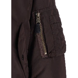 Brown Jacket with Reversible Design and Pocket on the Sleeve in Tech Fabric Women