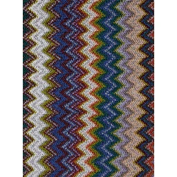 Brown Scarf with Zig Zag Motif in Wool and Acrylic for Women