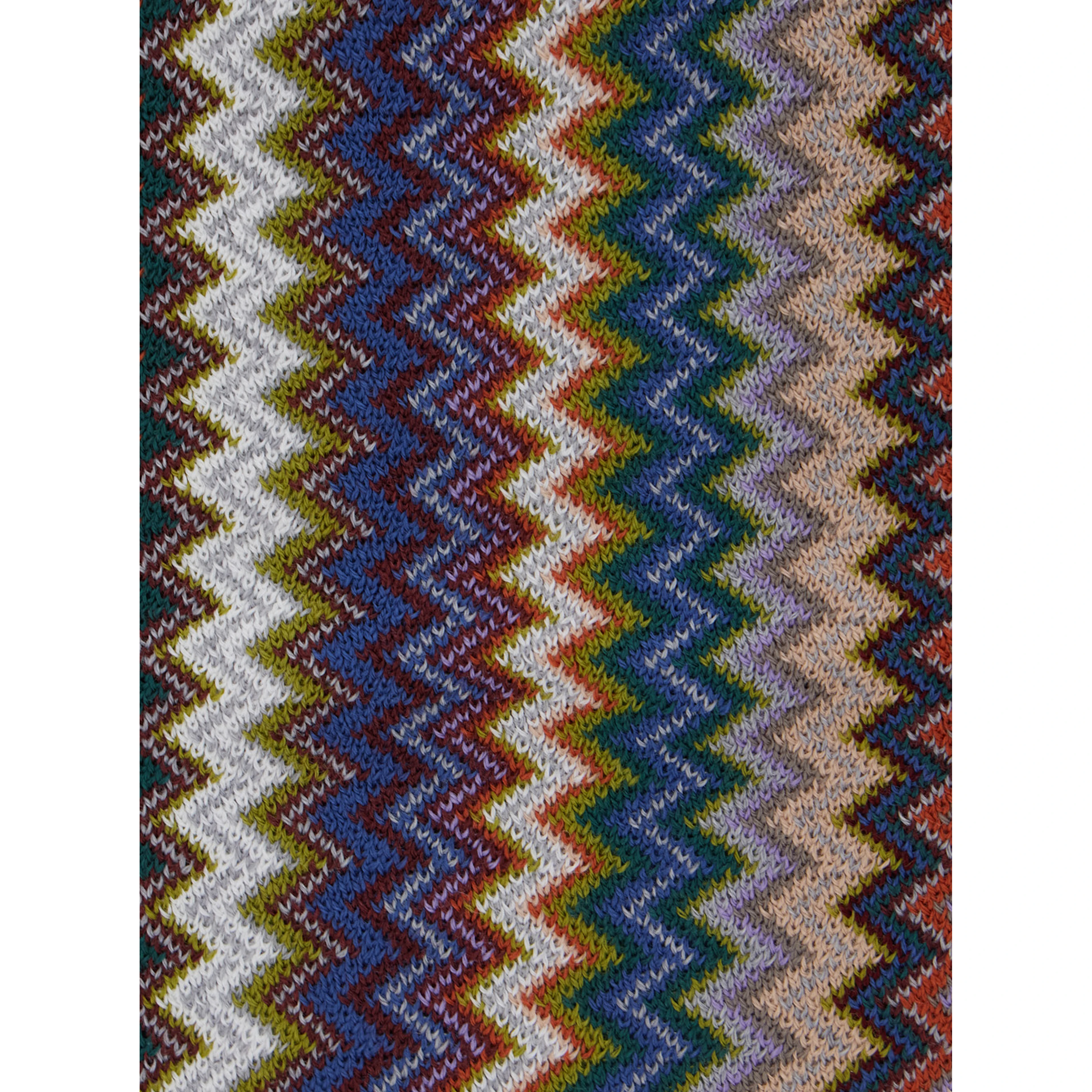 Brown Scarf with Zig Zag Motif in Wool and Acrylic for Women
