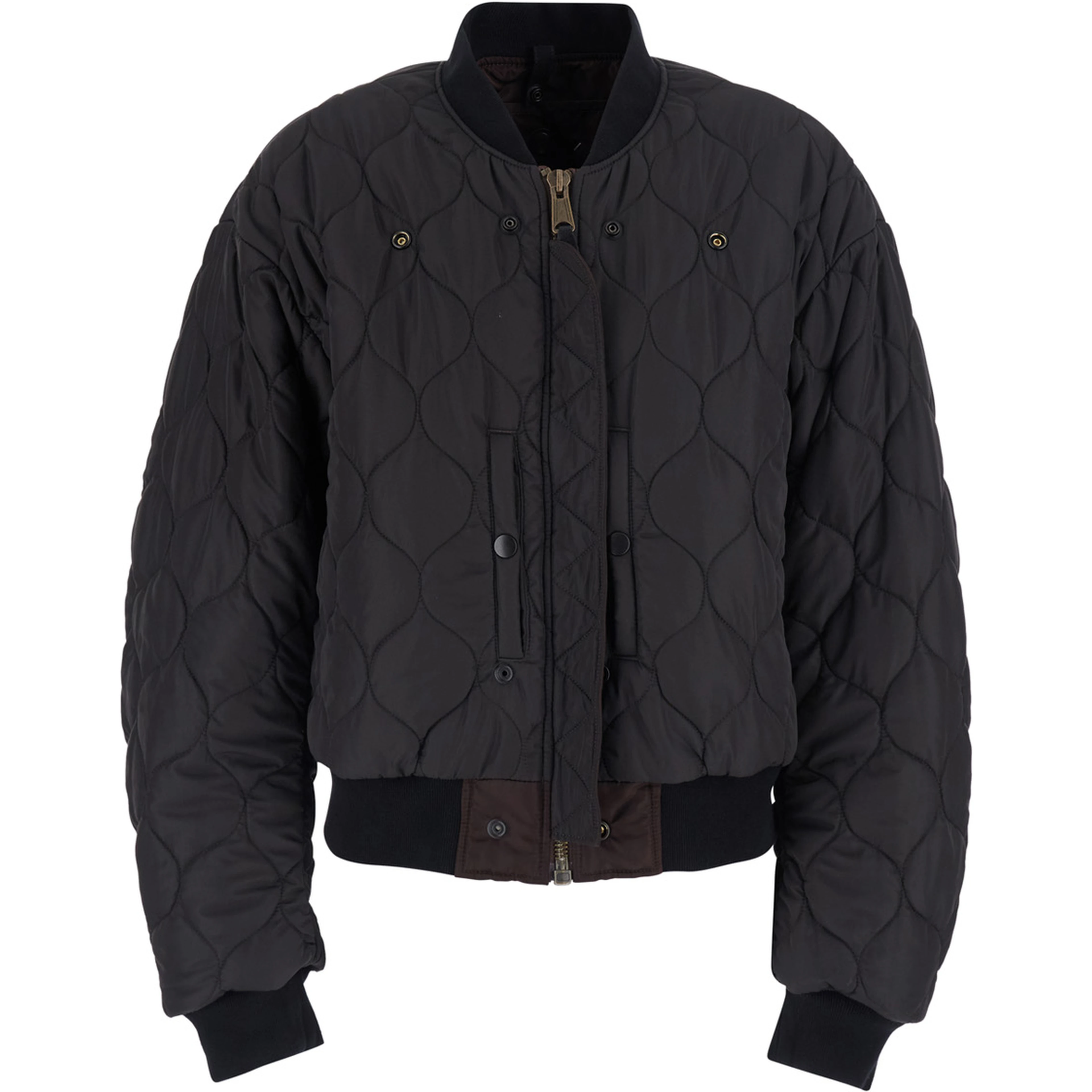 Brown Jacket with Reversible Design and Pocket on the Sleeve in Tech Fabric Women