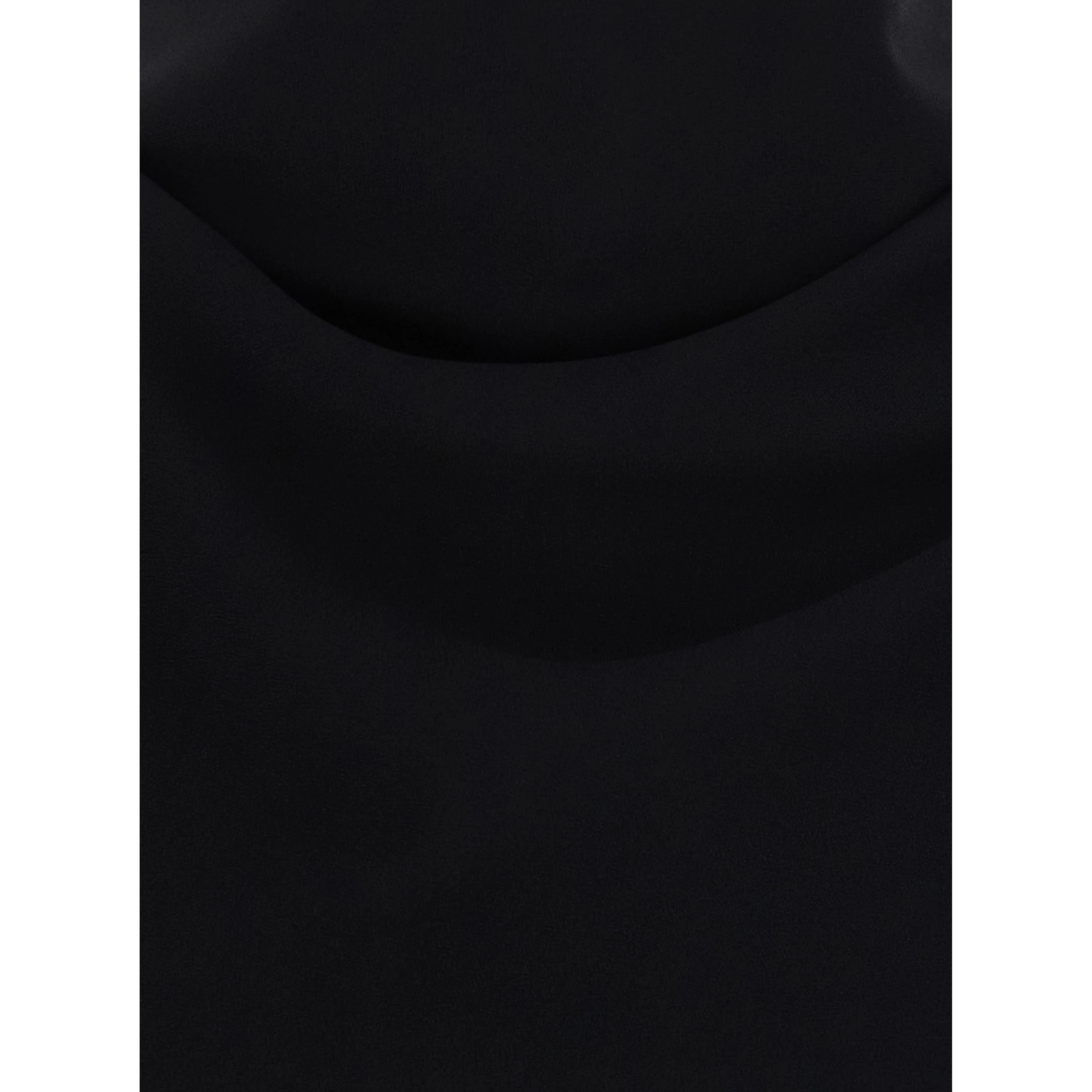 Black womens top with high neck and slits in Tech Fabric