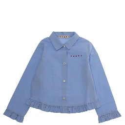 Shirt M01948M00UWMC135F0M863 with collar and long sleeves in Blue Cotton for Girl